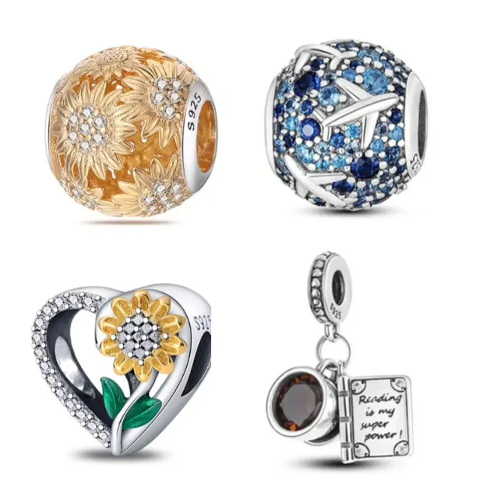 Bundle of 4 Charm Compatible with Pandora Bracelet - Picture 1 of 5